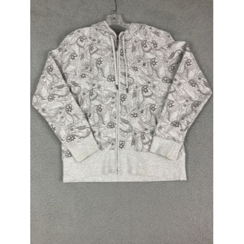 Old Navy Size L Womens FLoral Gray Full Zip Hoodie